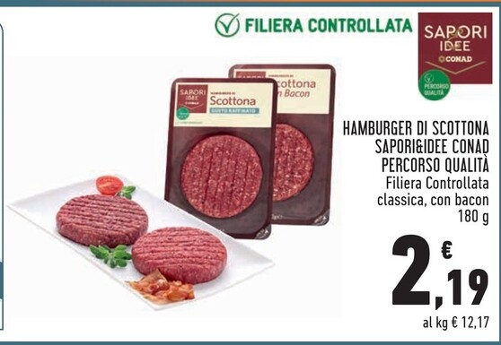 Offerta per Conad Hamburger Di Scottona Sapori & Idee Percorso Qualità a 2,19€ in Conad City