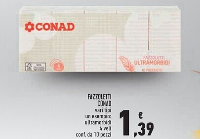 Offerta per Conad Fazzoletti a 1,39€ in Conad Superstore