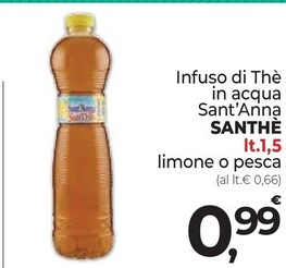 Offerta per Santhe Infuso Di Thè In Acqua Sant' Anna Limone O Pesca a 0,99€ in Dok