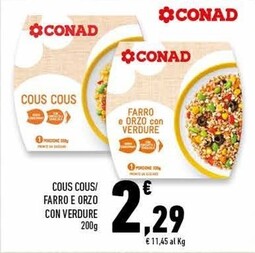 Offerta per Conad Cous Cous / Farro E Orzo Con Verdure a 2,29€ in Conad Superstore