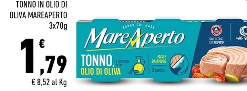 Offerta per Mare aperto Tonno In Olio Di Oliva a 1,79€ in Margherita Conad