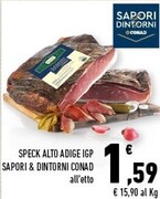 Offerta per Conad Speck Alto Adige IGP Sapori & Dintorni a 1,59€ in Margherita Conad
