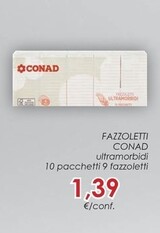 Offerta per Conad Fazzoletti a 1,39€ in Margherita Conad