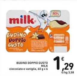Offerta per Milk Budino Doppio Gusto a 1,29€ in Spazio Conad