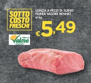 Offerta per Filiera Valore Bennet - Lonza A Pezzi Di Suino a 5,49€ in Bennet