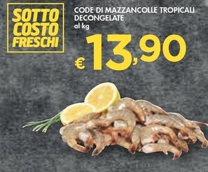 Offerta per Code Di Mazzancolle Tropicali Decongelate a 13,9€ in Bennet