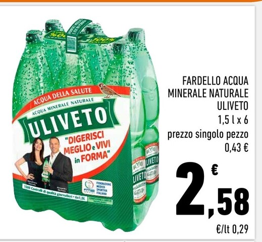 Offerta per Uliveto Fardello Acqua Minerale Naturale a 2,58€ in Conad
