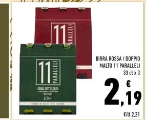 Offerta per 11 Paralleli Birra Rossa a 2,19€ in Conad
