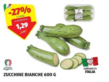 Offerta per I colori del sapore Zucchine Bianche 600 G a 1,29€ in Aldi
