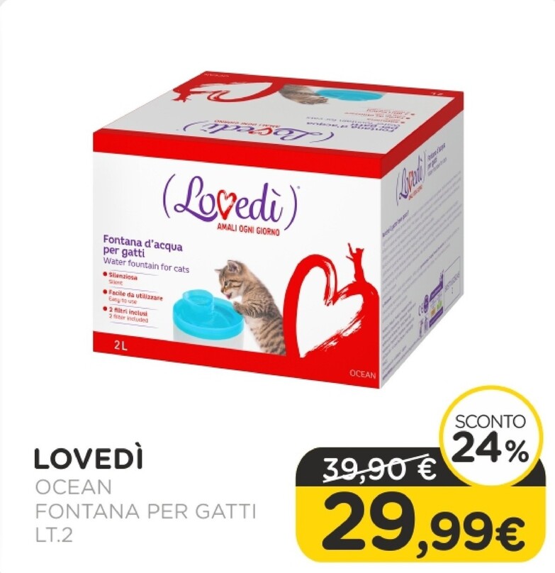 Offerta per Lovedi Ocean / Fontana Per Gatti /lt.2 a 29,99€ in Arcaplanet