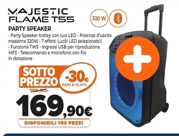 Offerta per Majestic Flame T55 Party Speaker a 169,9€ in Expert