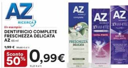 Offerta per Az Dentifricio Complete Freschezza Delicata a 0,99€ in Ipercoop
