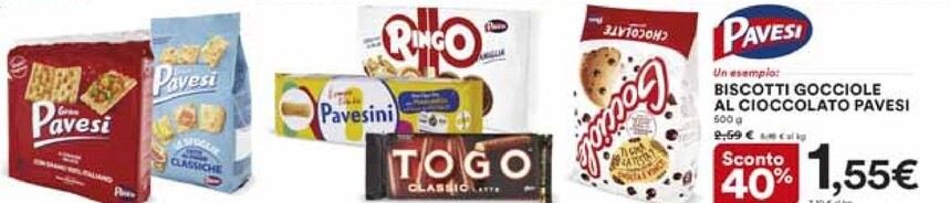 Offerta per Pavesi Biscotti Gocciole Al Cioccolato a 1,55€ in Ipercoop