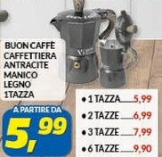 Offerta per Buon Caffe Caffettiera Antracite Manico Legno 1tazza a 5,99€ in Risparmio Casa