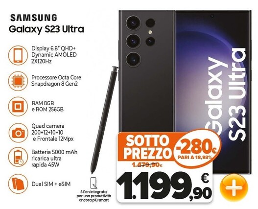 Offerta per Samsung Galaxy S23 Ultra a 1199,9€ in Expert
