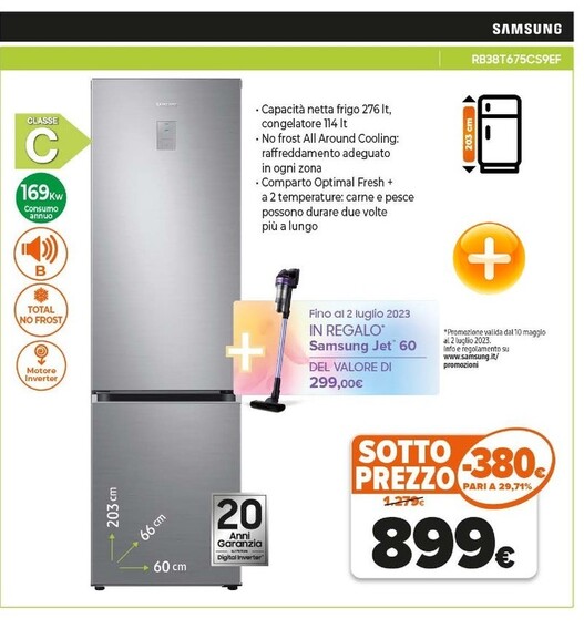 Offerta per Samsung Frigoriferi RB38T675CS9EF a 899€ in Expert