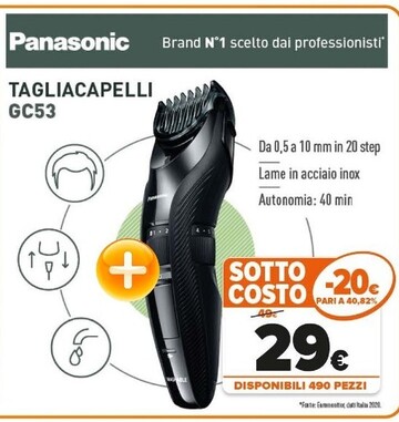 Offerta per Panasonic Tagliacapelli GC53 a 29€ in Expert