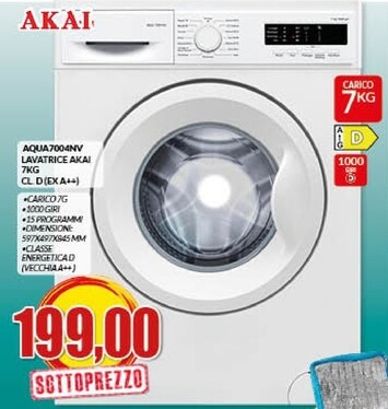 Offerta per Akai Aqua7004nv Lavatrice a 199€ in Risparmio Casa