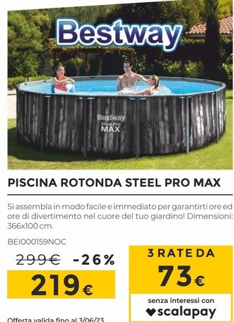 Offerta per Bestway Piscina Rotonda Steel Pro Max a 219€ in Euronics