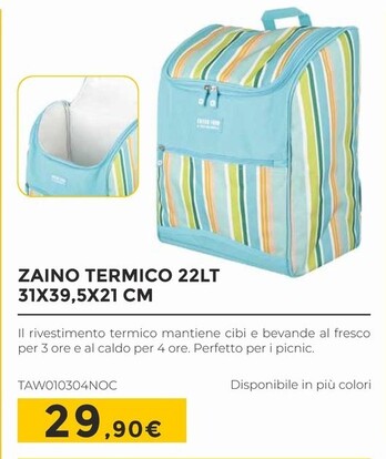 Offerta per Zaino Termico 22lt 31x39,5x21 Cm a 29,9€ in Euronics
