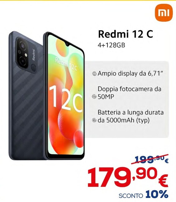 Offerta per Xiaomi Redmi 12 C a 179,9€ in Euronics