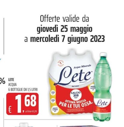 Offerta per Lete Acqua 6 Bottiglie a 1,68€ in Coop