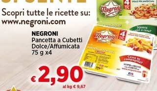 Offerta per Negroni Pancetta A Cubetti Dolce / Affumicata a 2,9€ in Coop