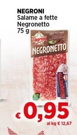 Offerta per Negroni Salame A Fette Negronetto a 0,95€ in Coop