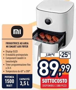 Offerta per Xiaomi Friggitrice Ad Aria Mi Smart Air Fryer a 89,99€ in Unieuro