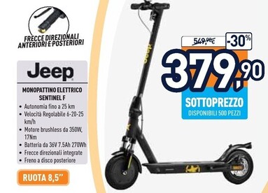 Offerta per Jeep Monopattino Elettrico Sentinel F a 379,9€ in Unieuro