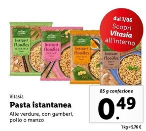 Offerta per Vitasia Pasta Istantanea a 0,49€ in Lidl