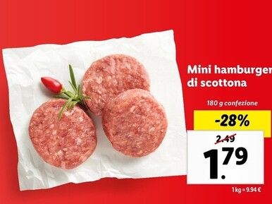 Offerta per Mini Hamburger Di Scottona a 1,79€ in Lidl