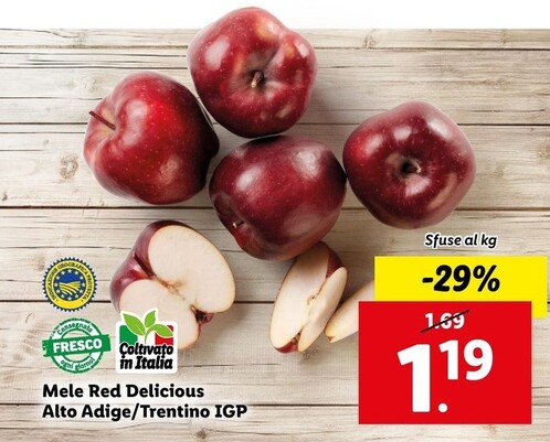 Offerta per Mele Red Delicious Alto Adige/Trentino IGP a 1,19€ in Lidl