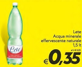 Offerta per Lete Acqua Minerale Effervescente Naturale a 0,35€ in Iper Super Conveniente