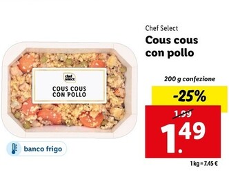 Offerta per Chef select Cous Cous Con Pollo a 1,49€ in Lidl