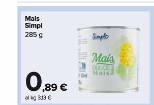 Offerta per Simpl Mais a 0,89€ in Carrefour Market