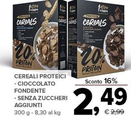 Offerta per 1 Attimo In Forma Cereali Proteici - Cioccolato Fondente - Senza Zuccheri Aggiunti a 2,49€ in Todis