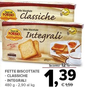 Offerta per I tesori del forno Fette Biscottate - Classiche - Integrali a 1,39€ in Todis