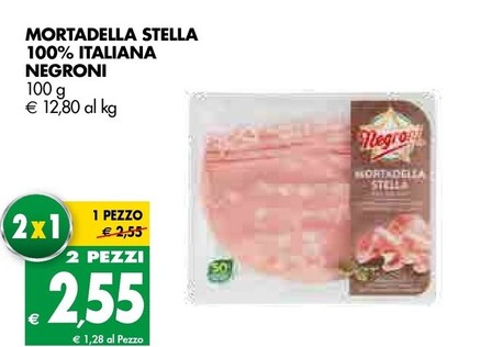 Offerta per Negroni Mortadella Stella 100% Italiana a 2,55€ in Tigros