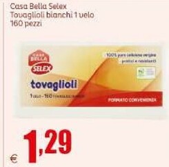 Offerta per Casa Bella Selex Tovaglioli Bianchi 1 Velo 160 Pezzi a 1,29€ in Elite