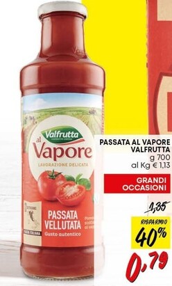 Offerta per Valfrutta Passata Al Vapore a 0,79€ in Pam