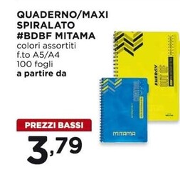 Offerta per Mitama Quaderno/Maxi Spiralato #BDBF a 3,79€ in Alì e Alìper