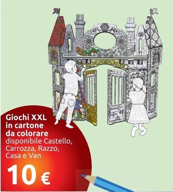 Offerta per Giochi XXL In Cartone Da Colorare a 10€ in Carrefour Market