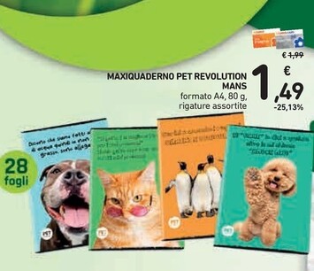 Offerta per Mans - Maxiquaderno Pet Revolution a 1,49€ in Spazio Conad