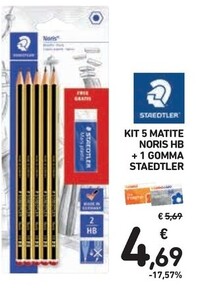 Offerta per Staedtler Kit 5 Matite Noris Hb + 1 Gomma a 4,69€ in Spazio Conad