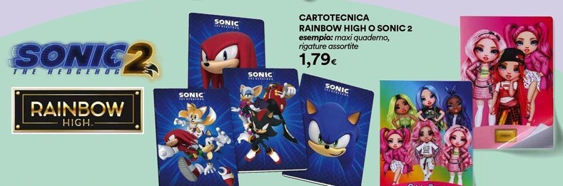 Offerta per Rainbow High Cartotecnica O Sonic 2 a 1,79€ in Ipercoop