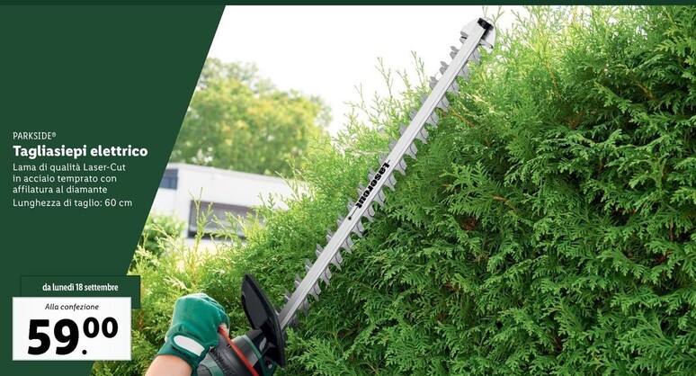 Offerta per Parkside Tagliasiepi Elettrico a 59€ in Lidl