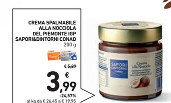 Offerta per Sapori & Dintorni Crema Spalmabile Alla Nocciola Del Piemonte Igp a 3,99€ in Spazio Conad