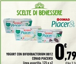 Offerta per Conad Piacersi Yogurt Con Bifidobacterium BB12 a 0,79€ in Conad