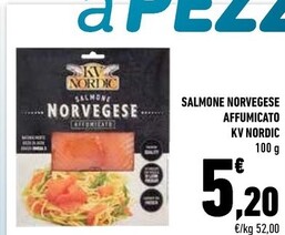 Offerta per Kv nordic Salmone Norvegese Affumicato a 5,2€ in Conad